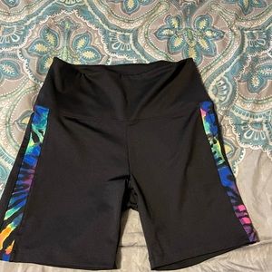 High waist tie dye biker shorts